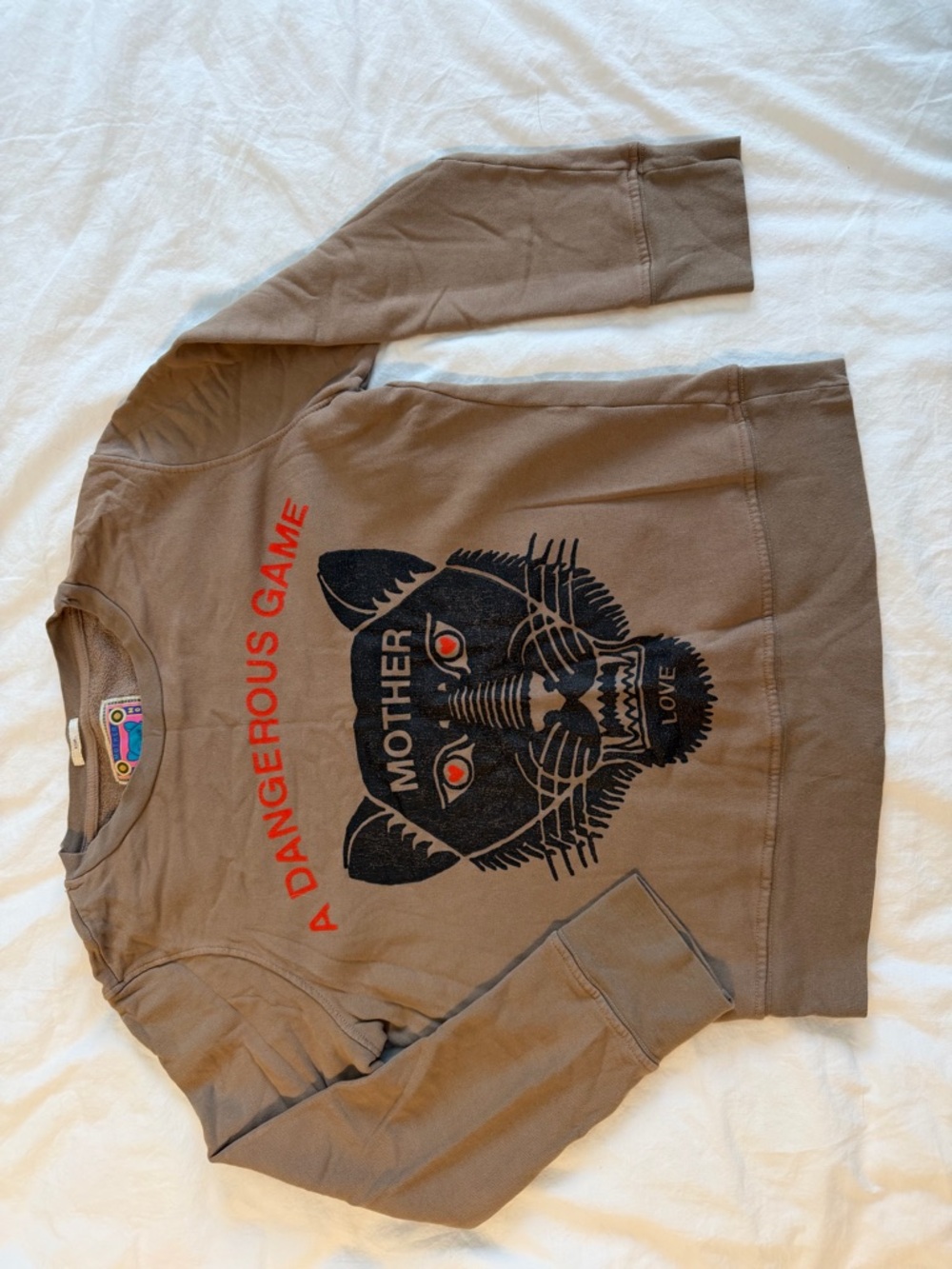 MOTHER A Dangerous Game Panther Graphic Sweatshirt Brown Size Small